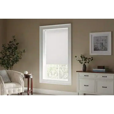 Cut to Size White Cordless Blackout Vinyl Roller Shade 37.25 in. W x 78 in. L