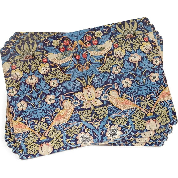 Portmeirion Pimpernel Morris & Co Strawberry Thief Blue Placemats, Set of 4