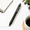 Black-Full Click, variant on Brass Twist Mini EDC Refillable Metal Gel Ink Pen, 0.7mm Fine Point
