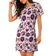 thumbnail image 2 of Fotbe Skull lips record Guitar Bata de Dormir para Mujer con Estampado, Camisón de Algodón de Manga Corta, Ropa de Dormir Casual, 2 of 6