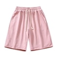 thumbnail image 4 of Cethrio Girls Casual Shorts Size 14-16, Elastic Waist Knee Length Knitting Cotton Summer Kids Shorts Pink Size 14-16, 4 of 4