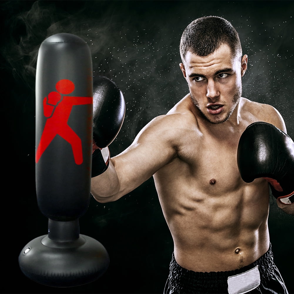 1.6m Inflatable Boxing Punching Bag Stress Punch Tower Bounce Back Sandbag 