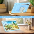 thumbnail image 6 of FJLBDE Case for Samsung Galaxy Tab S8 Plus/S7 FE/S7 Plus 12.4 Inch with Butterfly Stand, Shockproof Protective Tablet Cover with Pencil Holder Shoulder Strap for Kids Girls, Beige Blue, 6 of 7