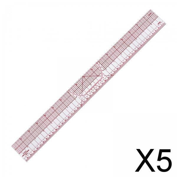5x Regla de Clasificación, Regla de Acolchado Multifuncional 8.º 16.º, Regla de Ropa, Regla de Costura para Diseño de Moda, Suministros de Sastrería 5 piezas