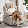thumbnail image 3 of UHOMEPRO Power Lift Recliner Chair for Elderly, Electric Lift Chair with Heat & Gentle Massage, Compact Size for Seniors, USB Port, 2 Cup Holders, Living Room Recliner, Brown, 3 of 13
