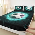 thumbnail image 4 of Erosebridal Football Ball Games Queen Sheet Sets For Kids Boys,Soccer Sport Theme Bed Set 4pcs, 4 of 6