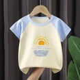 thumbnail image 2 of Xudanell Toddler Baby Boys Girls Short Sleeve Raglan Shirt Summer Athletic Sports Baseball Tee Shirt Cotton T-Shirt (Beige, 2-3 Years), 2 of 8