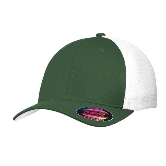 Port Authority Flexfit Mesh Back Cap. C812 , C812 , Forest Green/ White , Large/X-Large
