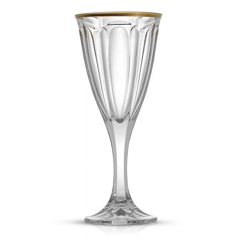 JoyJolt Geo Crystal White Wine Glasses - 14 oz - Set of 4