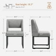 thumbnail image 4 of Zesthouse 18.3" Linen Dining Chairs Set of 2, Extra Thick Upholstered Side Chair with High Back and Metal Legs, Modern Armless Kitchen Chairs for Dining Room, Gray, 4 of 11