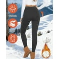 thumbnail image 4 of Wrongduck 2 Pack Fleece Lined Leggings for Women, High Waisted Thermal Winter Yoga Pants, Soft Warm Thick Workout Leggings for Cold Weather, 4 of 10