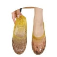 thumbnail image 4 of HOWPAY Slippers for Women Glitter Clear Flats Hollow out on Sandals Summer Beach Jelly Shoes Transparent Closed Toe Casual Slide Brown 41, 4 of 7