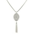 thumbnail image 5 of Guardurnaity Collar de mujer Elegante colgante de niña Accesorio de joyería Adorno de ropa Collares de borlas para decoración diaria Plata, Oval Plata, Ovalada 2piezas Guardurnaity CBP201613, 5 of 5