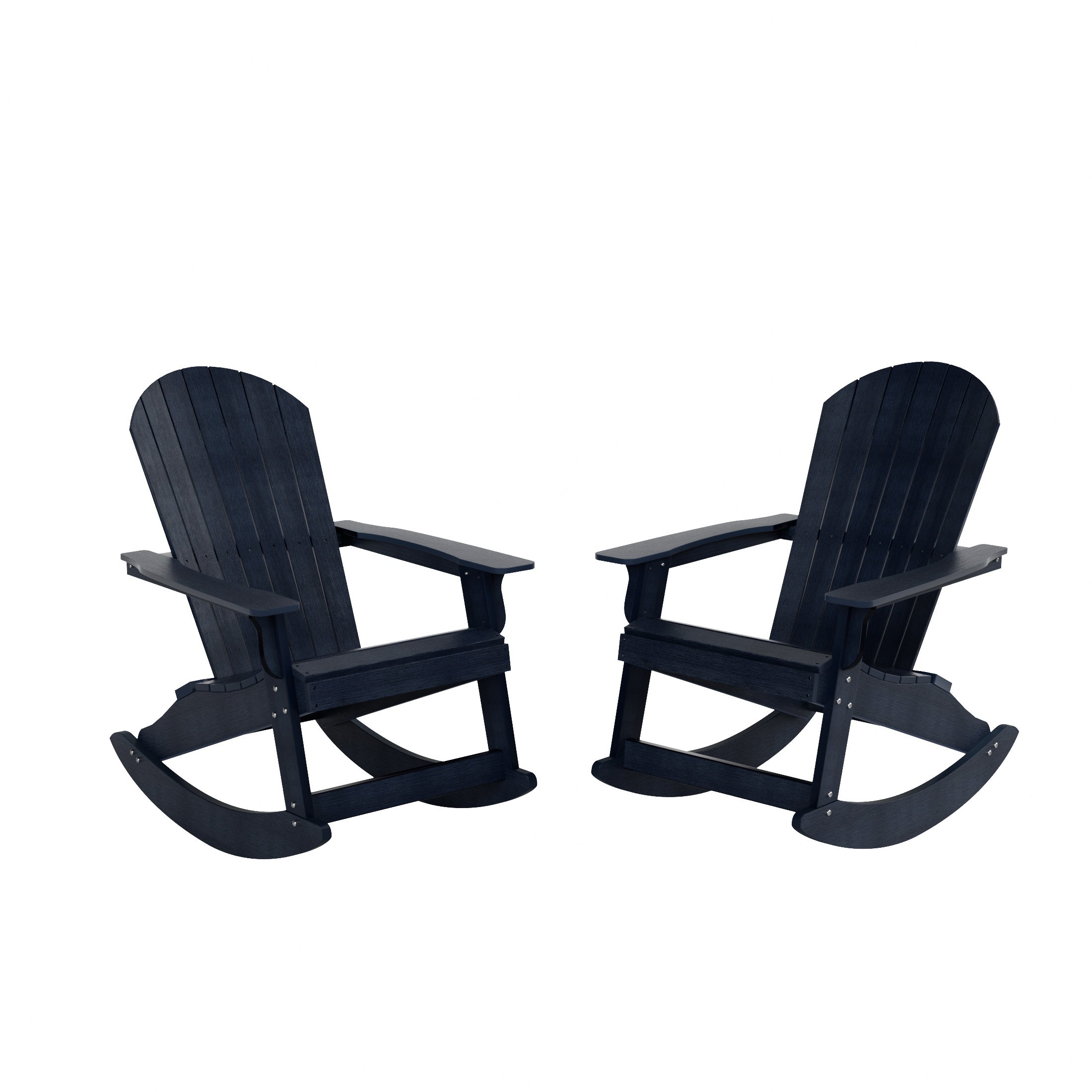 WestinTrends Tuscany HIPS Outdoor Rocking Adirondack Chair (Set of 2), Navy