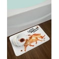thumbnail image 2 of Coffee Art Bath Mat, Wild Rhino Animal from Spilled Hot Beverage Stain Latte Cappuccino, Non-Slip Plush Mat Bathroom Kitchen Laundry Room Decor, 29.5 X 17.5 Inches, Burnt Sienna Black White, Ambesonne, 2 of 2