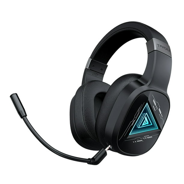 TAIOU Auriculares inalámbricos para juegos BT5.2 y 2.4G Auriculares inalámbricos para juegos de deportes electrónicos Auriculares con cable de 3,5 mm