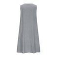 thumbnail image 5 of Uscallm Women Summer Plus Size Round Neck Sleeveless Boho Flowy A-Line Mini Casual Dresses Solid Basic Vacation Beach Swing Loose Sundresses, Dark Gray M, 5 of 6