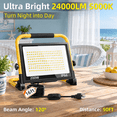 Portable LED Work Light 200W-1P, 24000LM 5000K Daylight, 16ft Cord for ...