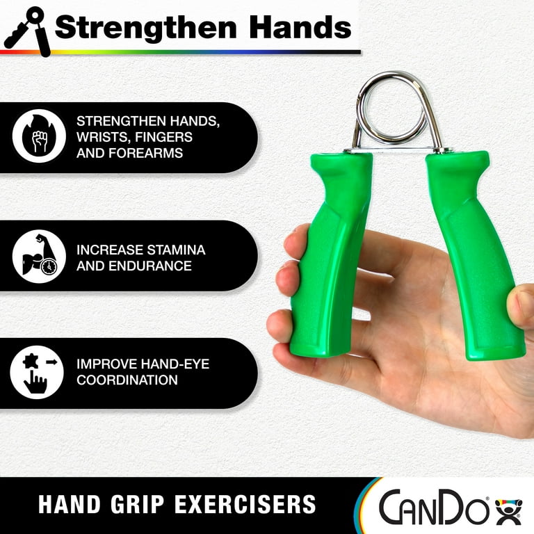 CanDo Hand Grip Exerciser Pair Red Light