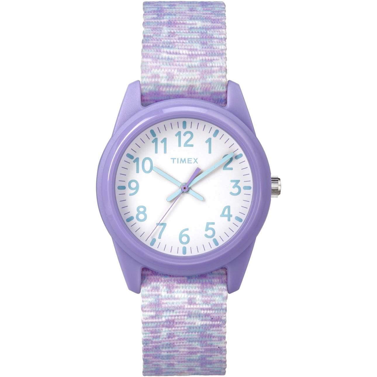 TIMEX TIME MACHINES® Kids' Purple Space-Dye 32mm Analog Watch, Elastic Fabric Strap