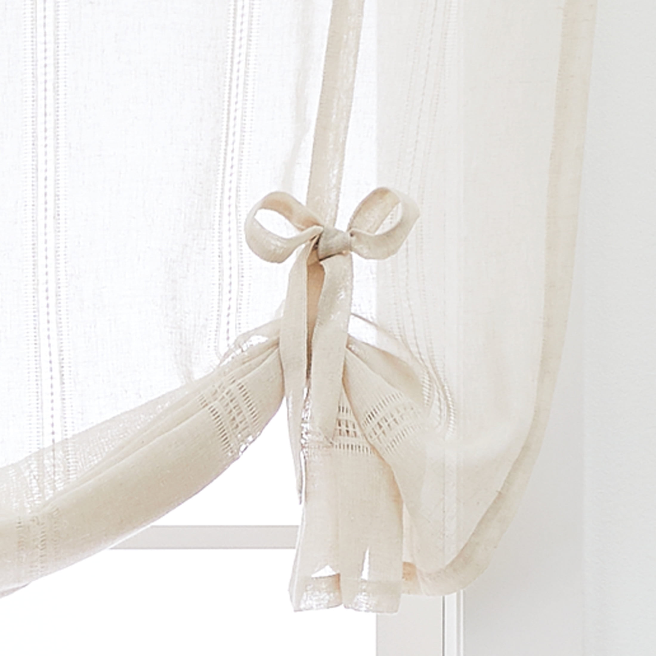 (2 pack) Better Homes & Gardens Specialty Stich Single Curtain Balloon Shade, Papyrus Beige, 42" W x 63" L