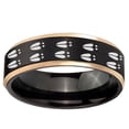 thumbnail image 2 of Deer Tracks 8MM Step Edge Black And Rose Gold Tungsten Men Ring, 2 of 2