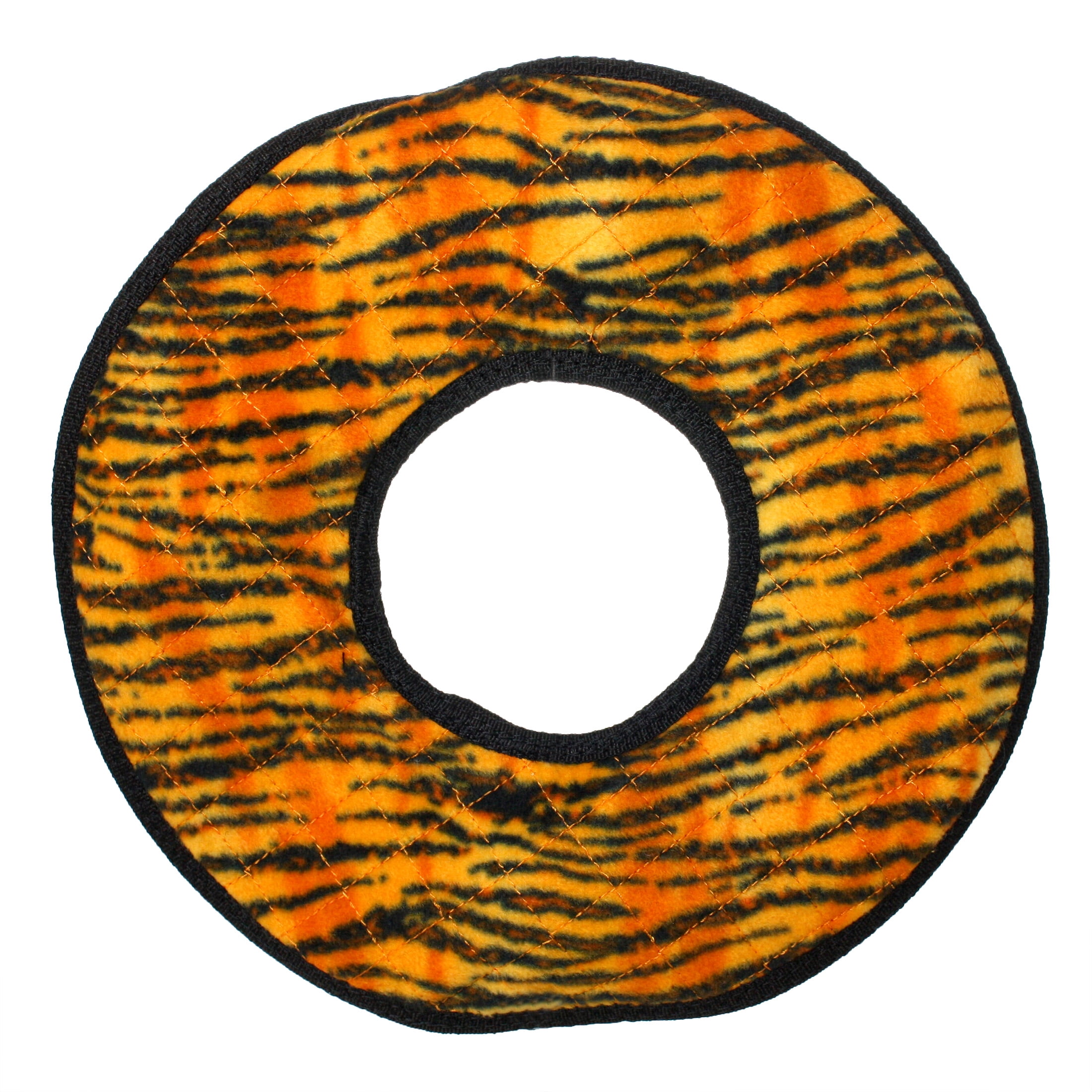 Tuffy No Stuff Mega Ring Tiger Durable Plush Squeaky Dog Toy, 2 Pack