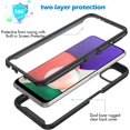 thumbnail image 2 of Shiyou - pour Samsung Galaxy A22 5G Étui, Étui Antichoc avec Protecteur d'Écran Intégré, Protection Robuste Intégrale Pare-Chocs 360° Clair pour Samsung Galaxy A22 5G - Noir, 2 of 4
