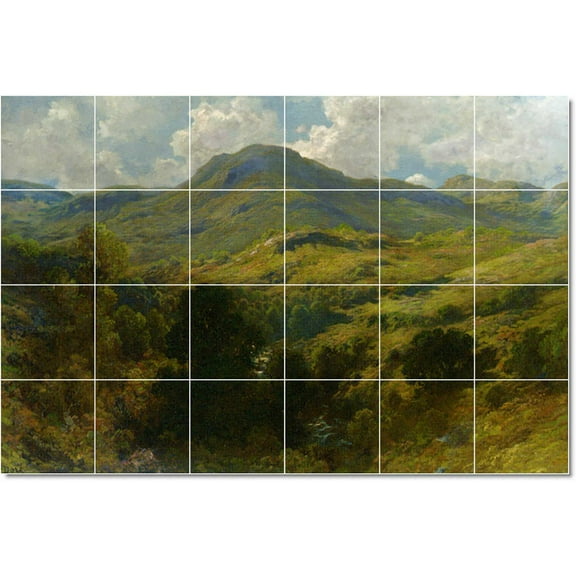 Ceramic Tile Mural-Gustave Dore Landscapes Painting 268. 25.5" w x 17" h using (24) 4.25 x 4.25 ceramic tiles
