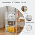 thumbnail image 4 of Storage Bins with Lids, 6 Pack Clear Plastic Storage Containers with Magnetic Acrylic Door, 19 Qt Stackable Storage Box for Home, Office Organizing, 4 of 5