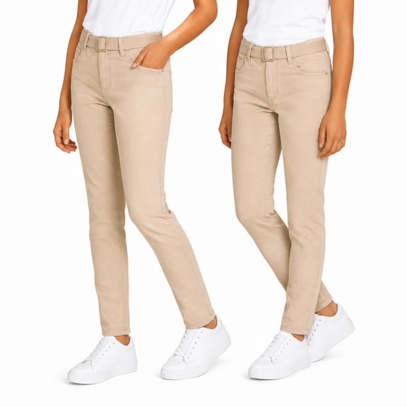 Beverly Hills Polo Club Girls School Uniform Pants Stretch Skinny Fit Pants 2 Pack