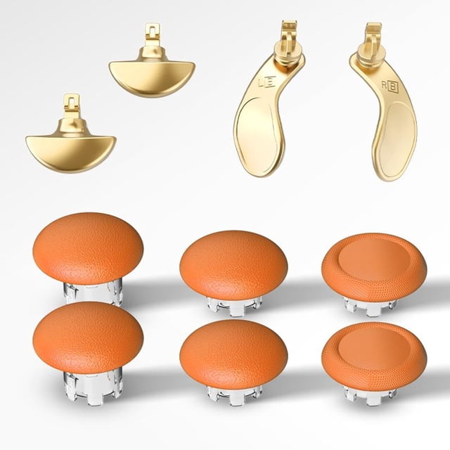 Metal Joystick Caps & Back Button Kit Compatible with PS5 Edge Controller - Mushroom Head Thumb Stick Cover, 3D Rocker Paddle