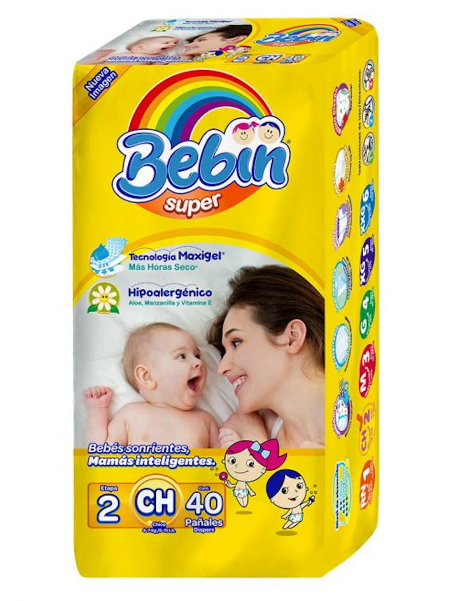 Bebin Azul Pack de 4 Pañal chico Bebin super de 40pzas Bebin Super Chico | Bodega ...