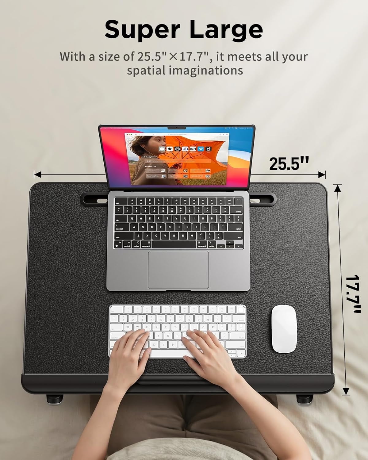 Laptop Desk Height Angle Adjustable Laptop Desk for Working, Writing, Reading, Drawing (Black)