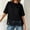 Black Tops, variant on CUSTG Casual Shirts For Women Simple Solid Color Short Sleeve Women Summer Lace Trim Round Neck Loose Fit Tee Shirt Blouse Trendy Tops