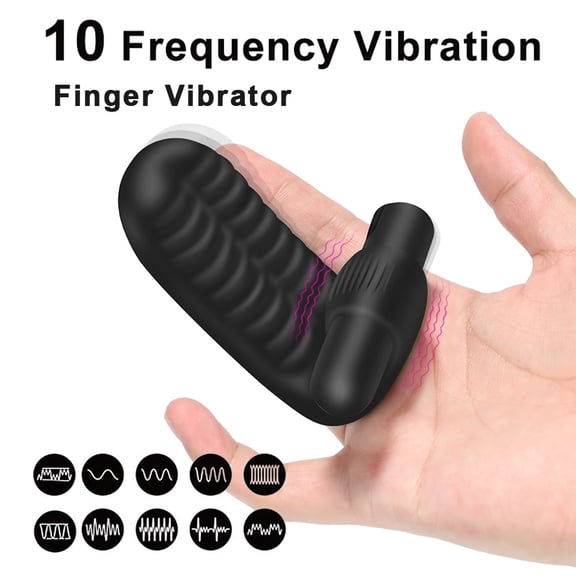 Birdsexy 10 frequency Finger Sleeve Vibrator for Women Pleasure G-Spot Massager Clitoris Stimulator Female Masturbator Sex Toys,Silicone Finger Sleeve Vibrating Massager - Black