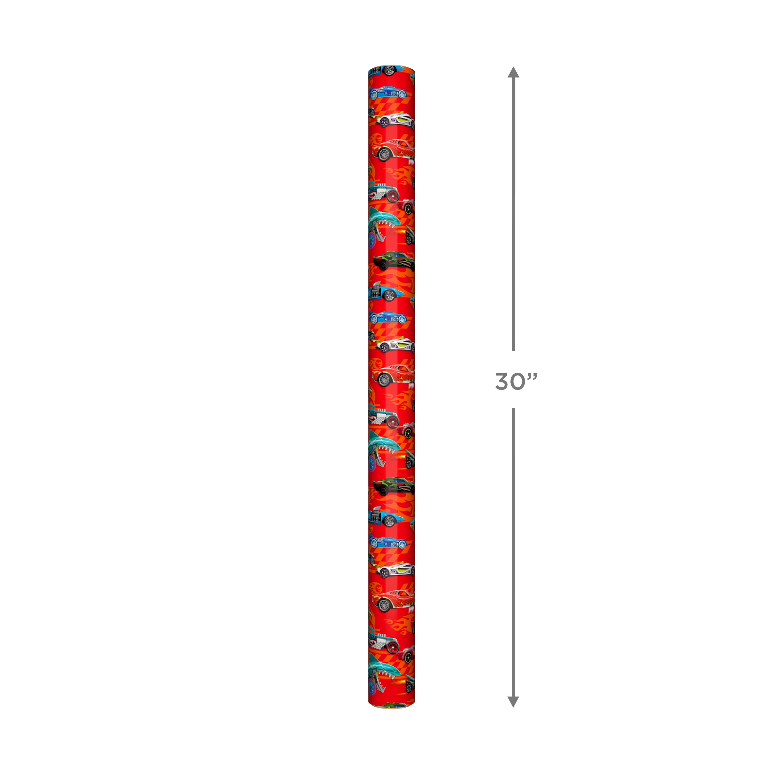 Hallmark Wrapping Paper, 20 sq. ft. (Hot Wheels Cars on Red)