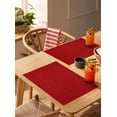 thumbnail image 5 of Placemats 1 Pack, Red Burlap Texture Woven Placemat, Linen Place Mats for Kitchen/Dining Tables, Farmhouse Vintage Red Washable Table Mats for Party, 5 of 8