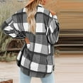 thumbnail image 4 of Turilly Womens Jackets Ladies Women Autunm and Winter Plaid Printed Long Sleeve Turn-down Collar Suit Cardigan Woolen Coat Tops, 4 of 6