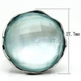 thumbnail image 2 of High polished (no plating) Stainless Steel Ring with Synthetic Synthetic Glass in Sea Blue for Women Sea Blue Stone Color Style TK637 Size 5, 2 of 4