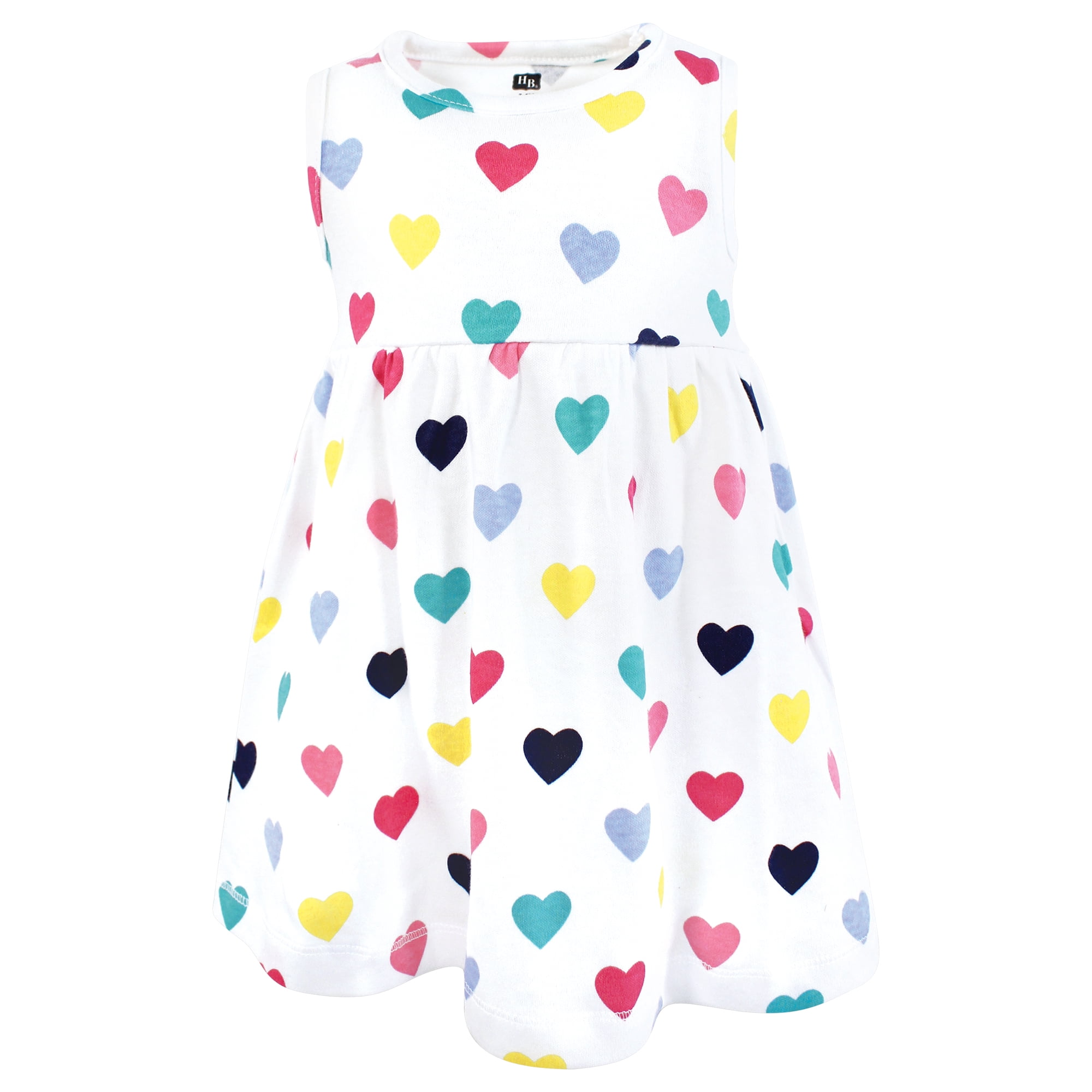 Hudson Baby Infant and Toddler Girls Cotton Dress and Cardigan Set, Navy Hearts, 5T