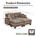 thumbnail image 2 of Harper & Bright Designs Chenille Loveseat Sofa with 2 Ottomans, Cloud Couch Chaise Lounge, 2 Seater Tufted Sectional Sofa with Deep Seat and 4 Pillows for Living Room, Brown, 2 of 12