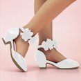 thumbnail image 5 of Godom Girls' Sandals Open Toe Summer Flats Dress Sandal Shoes for Toddler Little Big Kid, 5 of 7