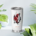 thumbnail image 6 of Initial 'O' 20oz Floral Tumbler, Personalized Stainless Steel Insulated Cup with Lid, Custom Drinkware for Mom, Sister, Friends, Birthday, Bridesmaid Party, Wedding Celebration, 6 of 6
