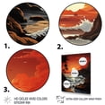 thumbnail image 3 of Designart "Papercut of a Crimson Beach Sunset II" Landscape & Nature Floater Framed Canvas Wall Art, 3 of 7