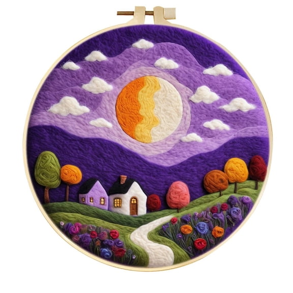 House Needle Felting Set, Beginner Felt Painting Set, With Wool Felt Painting Set, Decorative Frame, Suitable for Home Decoration