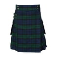 thumbnail image 2 of ZenCart Men's Kilt Traditional Scottish Utility Kilts with 2 Pockets Casual Irish Tartan Skirts with Faux Leather Straps for Weddings Highland Game, 2 of 8