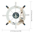thumbnail image 2 of Nautical Beach Wooden Boat Ship Steering Wheel Fishing Net Shell Home Wall Decor (Seabird), 2 of 5