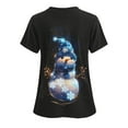 thumbnail image 4 of Feancey Nursing Scrub Tops for Women Christmas Cute Snowman Print Plus Size Working T-Shirt Stretch Short Sleeve V Neck Nurse Medical Scrubs with Pockets Multicolor L, 4 of 5