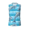 thumbnail image 6 of Lsque Dolphin Print Men's Cotton Blend Sleeveless Muscle Shirts (S-3XL)- Moisture Wicking, Odor Protection, UPF 30+,Large, 6 of 8